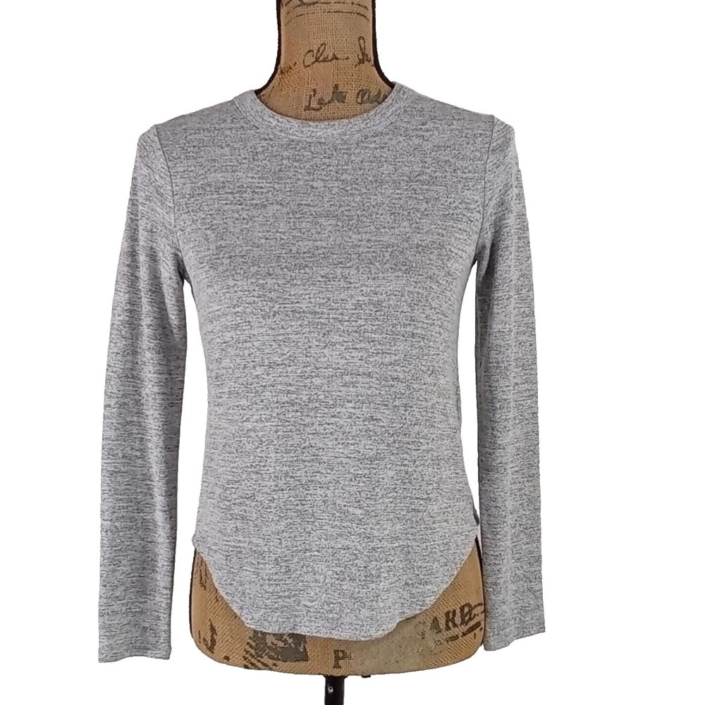 Banana Republic Luxespun Sweater XS PETITE Gray‎ Heather Stretch Long Sl Top